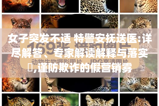 女子突發(fā)不適 特警安撫送醫(yī):詳盡解答、專家解讀解釋與落實(shí)?,謹(jǐn)防欺詐的假營(yíng)銷霧