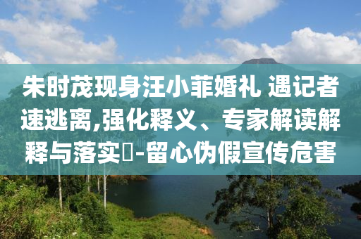 朱時(shí)茂現(xiàn)身汪小菲婚禮 遇記者速逃離,強(qiáng)化釋義、專家解讀解釋與落實(shí)?-留心偽假宣傳危害