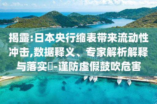 揭露:日本央行縮表帶來流動性沖擊,數(shù)據(jù)釋義、專家解析解釋與落實?-謹(jǐn)防虛假鼓吹危害