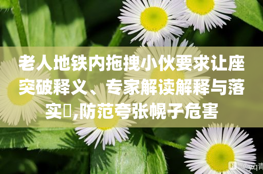老人地鐵內(nèi)拖拽小伙要求讓座突破釋義、專(zhuān)家解讀解釋與落實(shí)?,防范夸張幌子危害